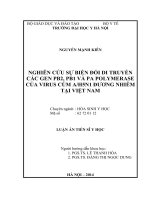 Nghiên cứu sự biến đổi di truyền các gen PB2, PB1 và PA polymerase của virus cúm A/H5N1 đương nhiễm tại Việt Nam