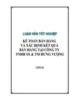 Kế toán bán hàng và xác định kết quả bán hàng tại công ty TNHH SX  TM Hưng Vượng
