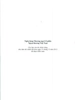 ngân hàng thương mại cổ phần ngoại thương việt nam báo cáo tài chính riêng cho năm tài chính kết thúc 31 tháng 12 năm 2012 đã được kiểm toán