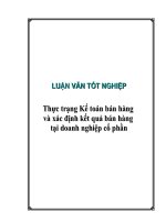 Thực trạng kế toán bán hàng và xác định kết quả bán hàng của doanh nghiệp cổ phần