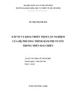Luận án tiến sĩ toán học: xấp xỉ và khai triển tiệm cận của phương trình hàm phi tuyến trong miền 2 chiều