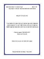 tóm tắt luận án vai trò của đo áp lực bàng quang trong chẩn đoán và xử trí tăng áp lực ổ bụng trên bệnh nhi sốc sốt xuất huyết dengue