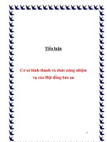 cơ sở hình thành và chức năng nhiệm vụ của hội đồng bảo an