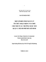 Một số biện pháp quản lý tổ chức hoạt động vui chơi cho trẻ ở các trường mầm non quận 5, thành phố hồ chí minh