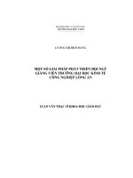 Một số giải pháp phát triển đội ngũ giảng viên trường đại học kinh tế công nghiệp long an