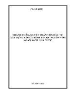 Bài giảng thanh quyết toán vốn đầu tư xây dựng công trình ngân sách nhà nước