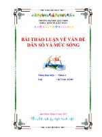 bài thảo luận về vấn đề  dân số và mức sống
