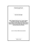 Một số biện pháp quản lý hoạt động giáo dục đạo đức cho học sinh trung học cơ sở thông qua hoạt động ngoài giò lên lớp trên địa bàn quận 2, thành phố hồ chí minh