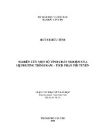 Luận văn thạc sỹ toán học:nghiên cứu tính chất nghiệm của hệ phương trình hàm tích phân phi tuyến