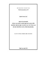 Một số giải pháp nâng cao chất lượng đội ngũ giáo viên trường trung học cơ sở ở các xã vùng cao huyện thường xuân, tỉnh thanh hóa