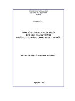 Một số giải pháp phát triển đội ngũ giảng viên ở trường cao đẳng công nghệ thủ đức