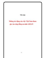những tác động của việc việt nam tham gia vào cộng đồng an ninh asean