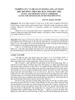 NGHIÊN CỨU VÀ ĐỀ XUẤT HÀNH LANG AN TOÀN DỌC BỜ SÔNG TRÊN ĐỊA BÀN TỈNH BẾN TRE