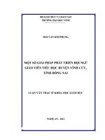 Một số giải pháp phát triển đội ngũ giáo viên tiểu học huyện vĩnh cửu, tỉnh đồng nai