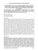 QUY TRÌNH QUẢN LÝ VẬN HÀNH HỆ THỐNG THỦY LỢI NAM MĂNG THÍT  MỘT TRƯỜNG HỢP NGHIÊN CỨU ĐIỂN HÌNH CHO CÁC HỆ THỐNG THỦY LỢI LỚN Ở ĐỒNG BẰNG SÔNG CỬU LONG