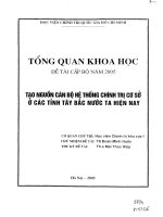 Đề tài tạo nguồn cán bộ hệ thống chính trị cơ sở ở các tỉnh tây bắc nước ta hiện nay