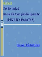 Bài 15  16. Thời Bắc thuộc  các cuộc đấu tranh giành độc lập dân tộc (từ TK II TCN đến đầu TK X)