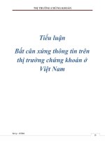 bất cân xứng thông tin trên thị trường chứng khoán ở việt nam