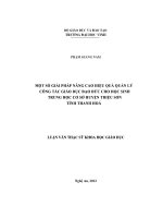 Một số giải pháp nâng cao hiệu quả quản lý công tác giáo dục đạo đức cho học sinh trung học cơ sở huyện triệu sơn tỉnh thanh hóa