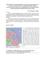 DIỄN BIẾN LÒNG DẪN HỆ THỐNG SÔNG HẠ DU SÔNG ĐỒNG NAISÀI GÒN VÀ KIẾN NGHỊ CÁC GIẢI PHÁP PHÒNG TRÁNH