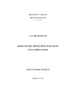 Khảo sát đặc trưng phát xung ngắn của laser cr LiSAF