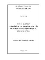 Một số giải pháp quản lý công tác bồi dưỡng giáo viên trung học cơ sở ở thị xã thuận an, tỉnh bình dương