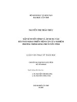 Xấp xỉ tuyến tính và áp dụng vào bài toán triển khai tiệm cận của nghiệm vào phương trình sóng phi tuyến tính