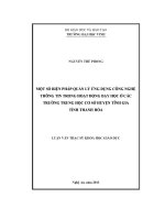 Một số biện pháp quản lý ứng dụng công nghệ thông tin trong hoạt động dạy học ở các trường trung học cơ sở huyện tĩnh gia tỉnh thanh hóa