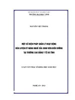 Một số biện pháp quản lý hoạt động rèn luyện kỹ năng nghề của sinh viên điều dưỡng tại trường cao đẳng y tế hà tĩnh