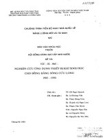 nghiên cứu ứng dụng thiết bị khí sinh học cho đồng bằng sông cửu long