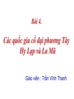 Bài 4. Các quốc gia cổ đại phương Tây  Hy Lạp và La Mã