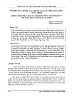 NGHIÊN CỨU BƯỚC ĐẦU HỆ SỐ MA SÁT TRÊN ĐÁY SÔNG VÙNG TRIỀU