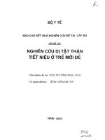 đề tài nghiên cứu dị tật thận tiết liệu ở trẻ mới sinh