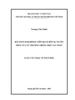 Bài toán Parabolic liên quan đến sự xuyên thấu của từ trường trong 1 vật chất