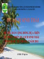 Đề tài: Hướng dẫn cộng đồng dựa trên sự phát triển du lịch sinh thái WWF quốc tế tháng 7 năm 2011