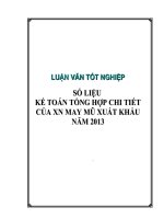 Kế toán tổng hợp chi tiết của Xí nghiệp may mũ xuất khẩu năm 2013