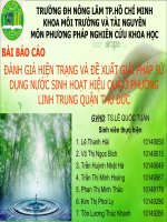 Báo cáo đánh giá hiện trạng và đề xuất giải pháp sử dụng nước sinh hoạt hiệu quả ở phường linh trung quận thủ đức