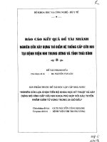nghiên cứu xậy dựng thí điểm hệ thống cấp cứu nhị tại bệnh viện nhi trung ương