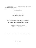 tự do hóa tài chính ở việt nam - thực trạng và giải pháp bản tóm tắt tiếng anh