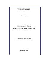 Luận văn thạc sĩ hiện thực đô thị trong tiểu thuyết đỗ phấn