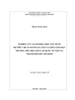 nghiên cứu cơ sở khoa học xây dựng bộ tiêu chuẩn đánh giá chất lượng giáo dục cho trường tiểu học dân lập quốc tế việt úc, thành phố hồ chí minh