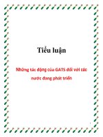 những tác động của gats đối với các  nước đang phát triển