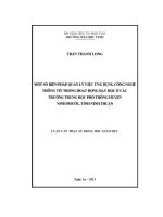 Một số biện pháp quản lý việc ứng dụng công nghệ thông tin trong hoạt động dạy học ở các trường trung học phổ thông huyện ninh phước, tỉnh ninh thuận