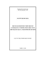 Một số giải pháp phát triển đội ngũ cán bộ quản lý trường trung học cơ sở trên địa bàn quận 2, thành phố hồ chí minh