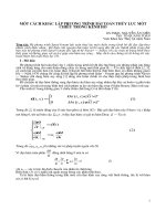 MỘT CÁCH KHÁC LẬP PHƯƠNG TRÌNH BÀI TOÁN THỦY LỰC MỘT CHIỀU TRONG KÊNH HỞ