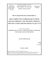 Báo cáo tổng hợp : Hoàn thiện công nghê bảo quản nhằm kéo dài thời gian tồn trữ đồng thời duy trì chất lượng thương phẩm quả vải