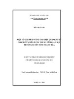 Một số giải pháp nâng cao hiệu quả quản lý tổ chuyên môn ở các trung tâm giáo dục thường xuyên tỉnh thanh hóa