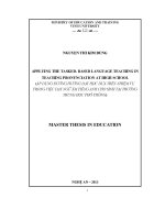 Applying the tasked based language teaching in teaching pronunciation at high school