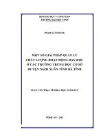 Một số giải pháp quản lý chất lượng hoạt động dạy học ở các trường trung học cơ sở huyện nghi xuân tỉnh hà tĩnh