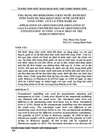 ỨNG DỤNG MÔ HÌNH DÒNG CHẢY NƯỚC DƯỚI ĐẤT  TÍNH TOÁN DỰ BÁO KHAI THÁC NƯỚC DƯỚI ĐẤT  VÙNG VINH  CỬA LÒ TỈNH NGHỆ AN